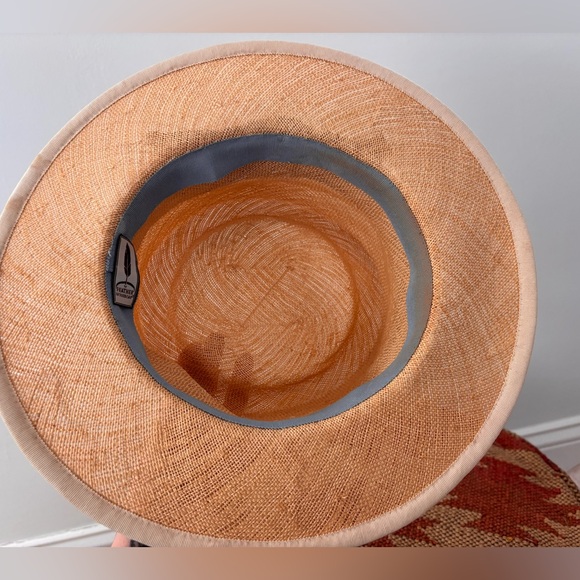 Feather in Your Cap Boater Hat with Ribbon & Knot Detail Neutral Colors Vintage - Picture 6 of 6